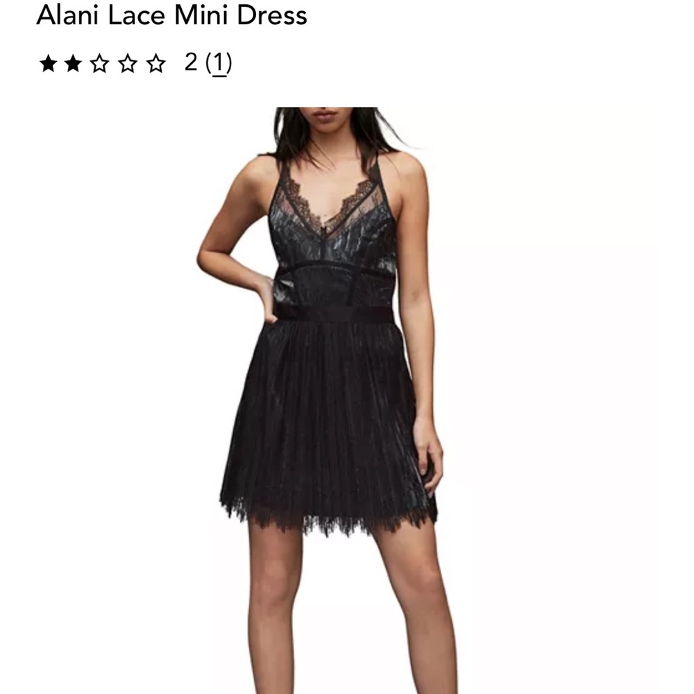 All Saints Black Lace Mini Dress